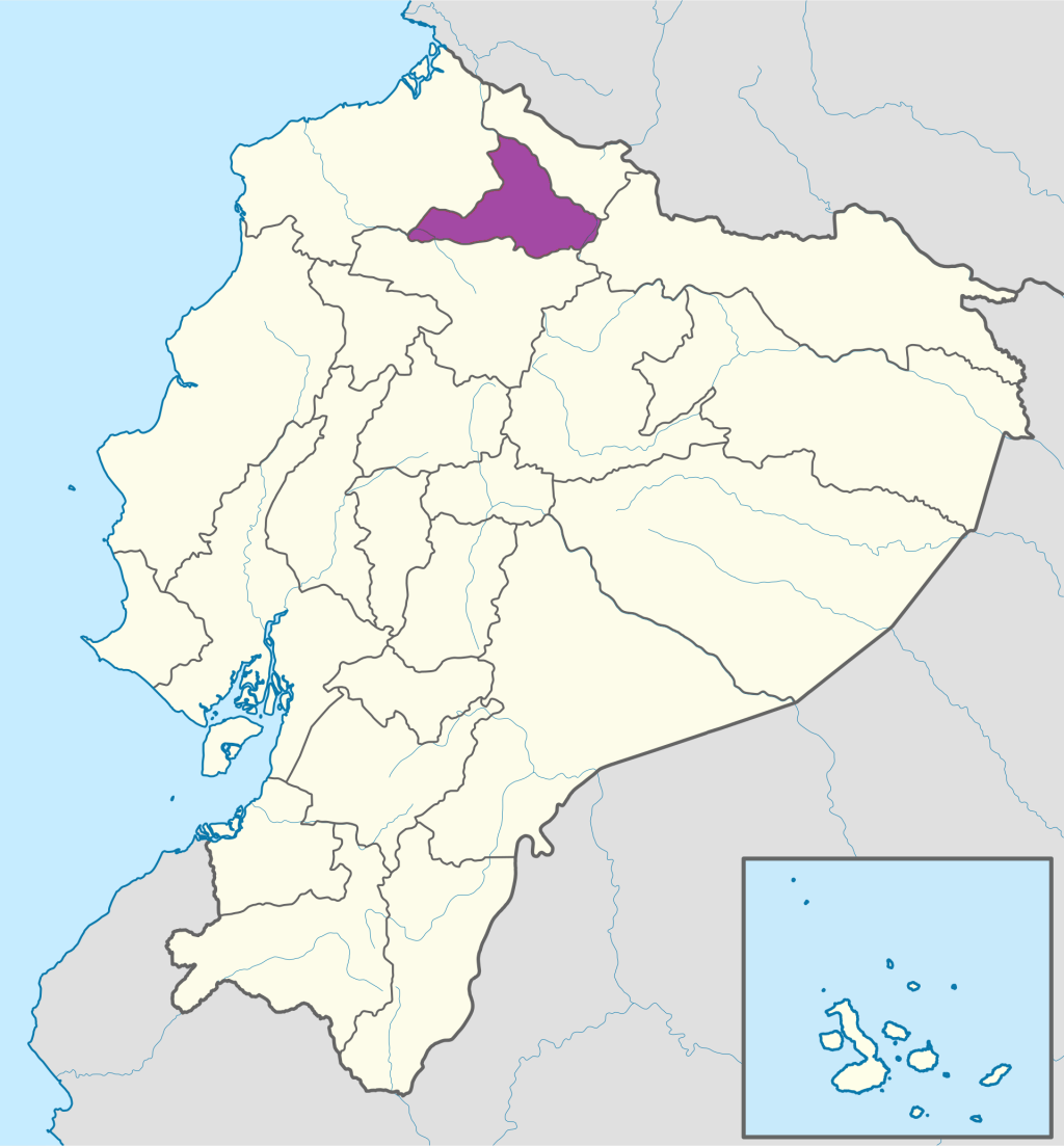 Mapa de ubicaci&oacute;n de la provincia de Imbabura en Ecuador.