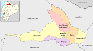 Mapa pol&iacute;tico de la provincia de Imbabura
