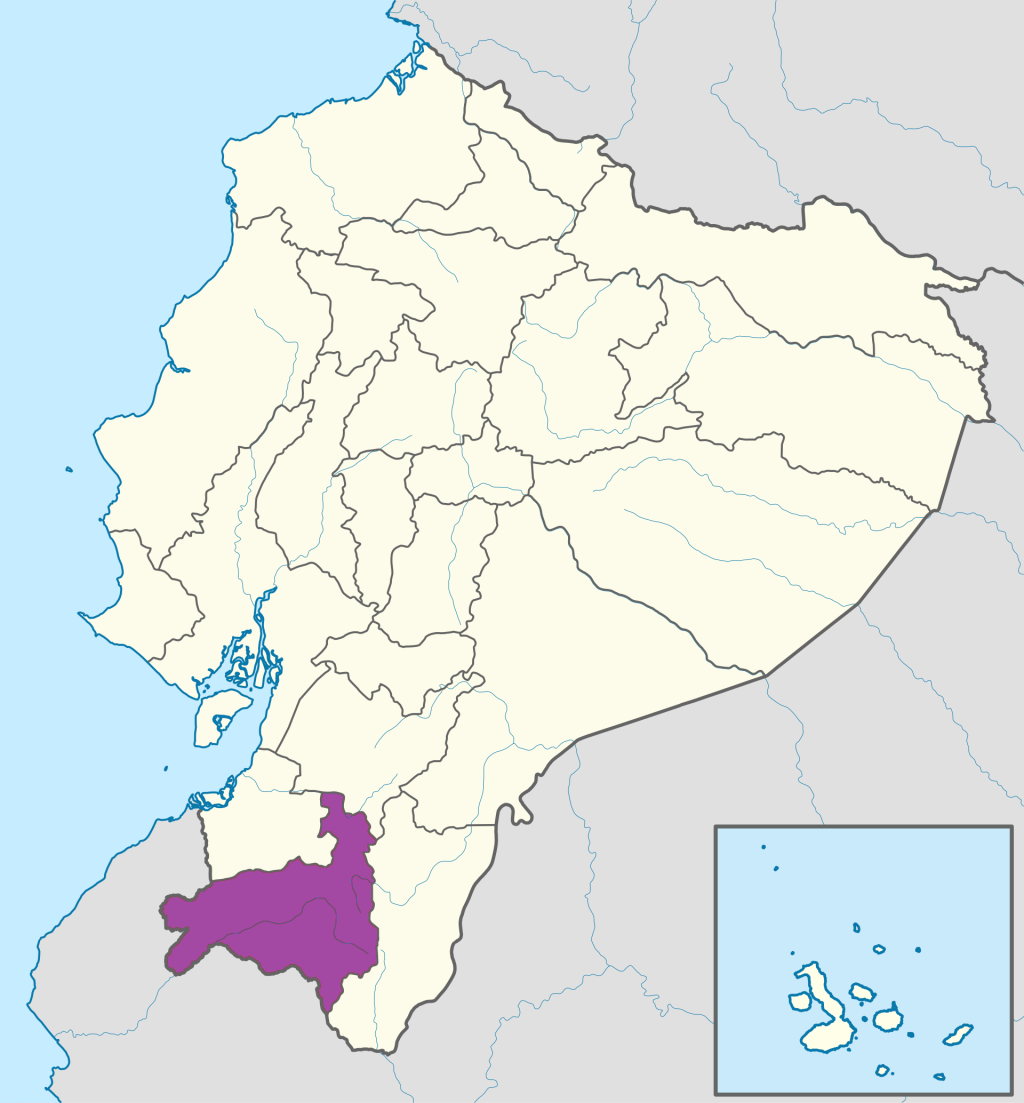 Mapa de ubicaci&oacute;n de la provincia de Loja en Ecuador.