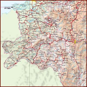 Mapa f&iacute;sico de la provincia de Loja