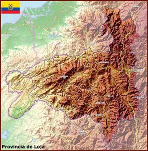 Mapa topográfico de la provincia de Loja. Mapa topográfico de la provincia de Loja.