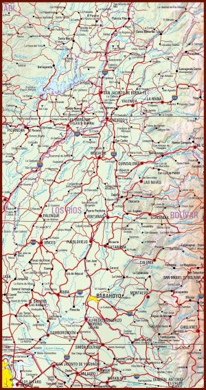Mapa f&iacute;sico de la provincia de Los R&iacute;os