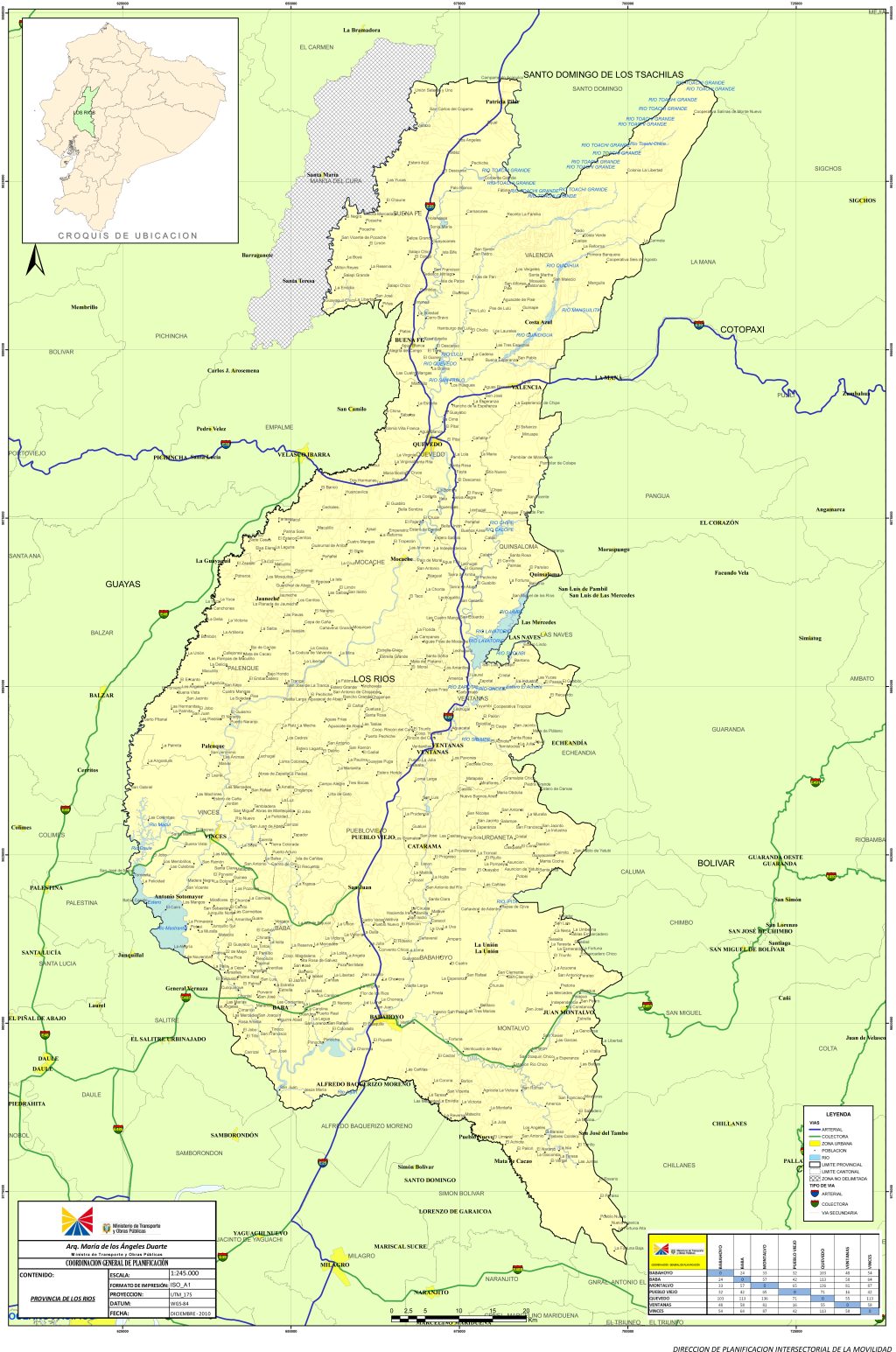 Mapa de carreteras de la provincia de Los R&iacute;os.