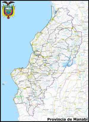 Mapa de la provincia de Manab&iacute;