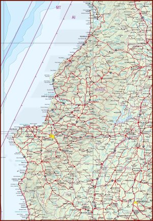Mapa f&iacute;sico de la provincia de Manab&iacute;