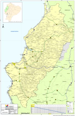 Mapa de carreteras de la provincia de Manab&iacute;