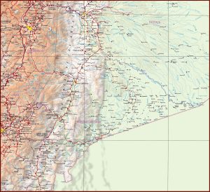 Mapa f&iacute;sico de la provincia de Morona Santiago