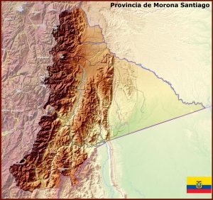 Mapa topogr&aacute;fico de la provincia de Morona Santiago.