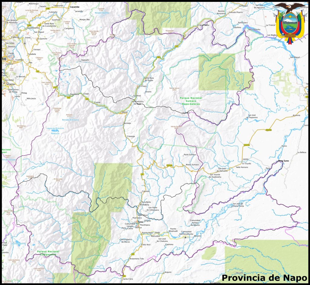 Mapa de la provincia de Napo.