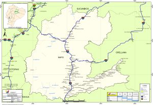 Mapa de carreteras de la provincia de Napo