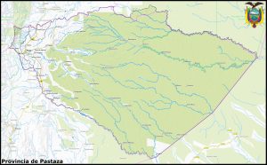 Mapa de la provincia de Pastaza