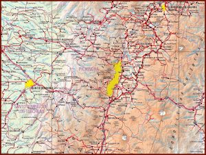 Mapa f&iacute;sico de la provincia de Pichincha
