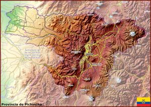 Mapa topográfico de la provincia de Pichincha. Mapa topográfico de la provincia de Pichincha.