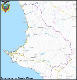 Mapa de la provincia de Santa Elena