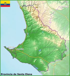 Mapa topogr&aacute;fico de la provincia de Santa Elena.