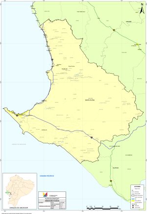 Mapa de carreteras de la provincia de Santa Elena