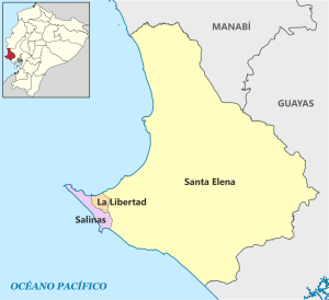 Mapa pol&iacute;tico de la provincia de Santa Elena