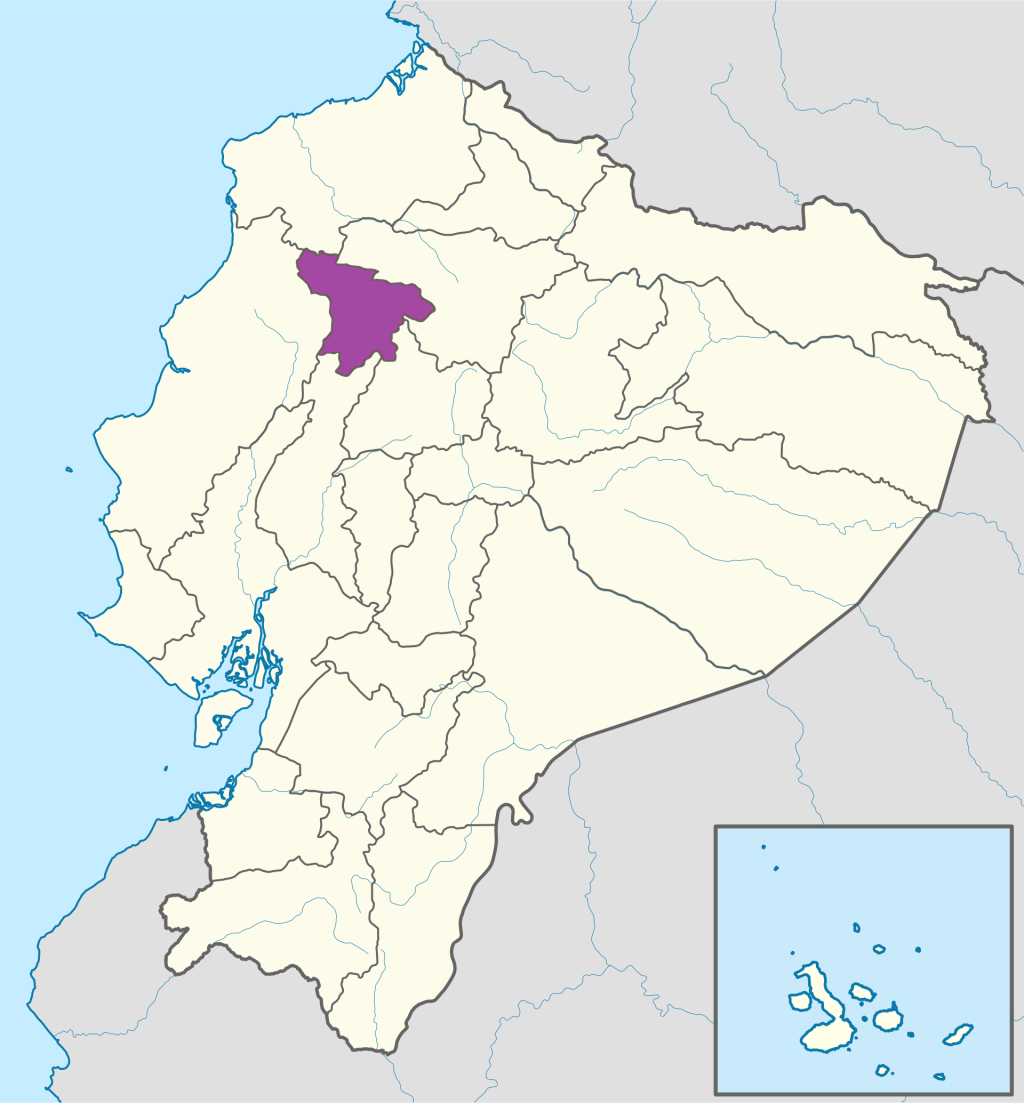 Mapa de ubicaci&oacute;n de la provincia de Santo Domingo de los Ts&aacute;chilas en Ecuador.