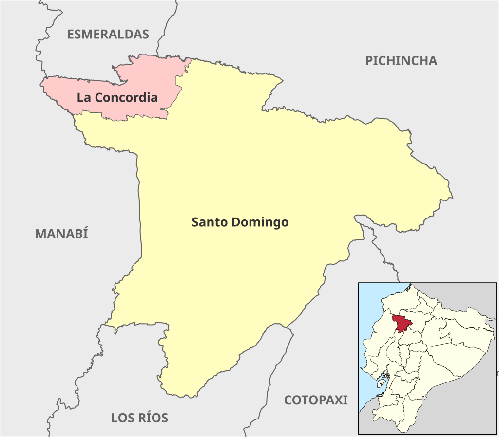 Mapa pol&iacute;tico de la provincia de Santo Domingo de los Ts&aacute;chilas.
