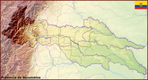 Mapa topogr&aacute;fico de la provincia de Sucumb&iacute;os.