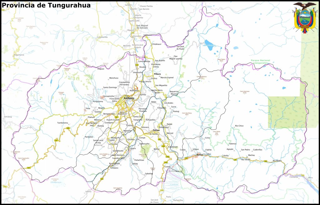 Mapa de la provincia de Tungurahua.
