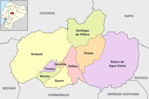 Mapa pol&iacute;tico de la provincia de Tungurahua