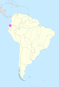 Mapa de ubicaci&oacute;n de la ciudad de Quito en Am&eacute;rica del Sur.