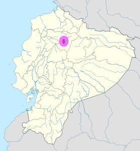 Mapa de ubicaci&oacute;n de la ciudad de Quito en Ecuador.