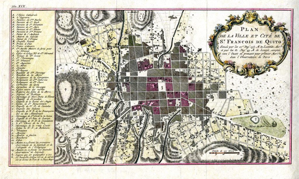 Plan de la ville et cit&eacute; de Saint Fran&ccedil;ois de Quito (1735).