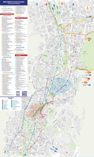 Mapa tur&iacute;stico de la ciudad de Quito