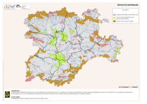 Mapa de los espacios naturales de Castilla y León