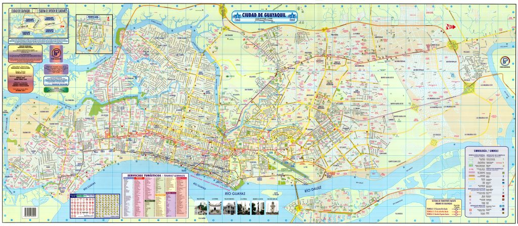 Mapa tur&iacute;stico de la ciudad de Guayaquil.