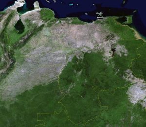 Imagen satelital de Venezuela.