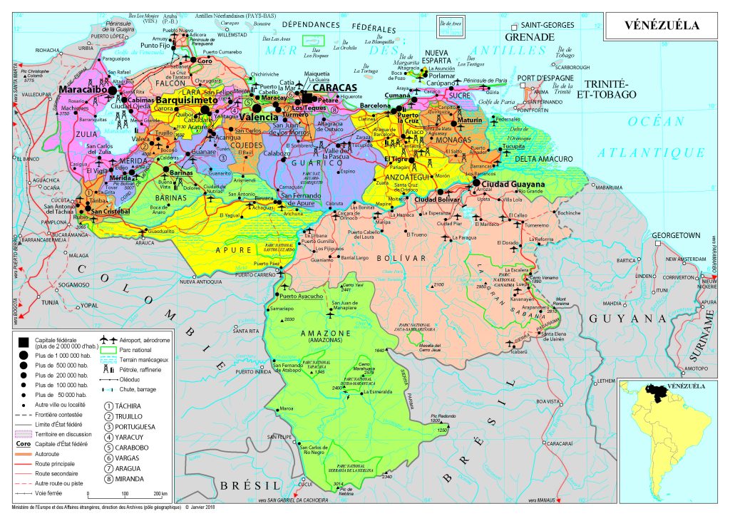 Mapa de Venezuela.