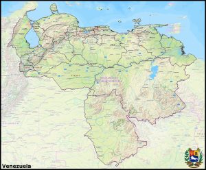 Mapa de la Rep&uacute;blica Bolivariana de Venezuela.
