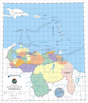 Mapa pol&iacute;tico de Venezuela