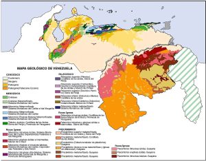 Mapa geol&oacute;gico de Venezuela