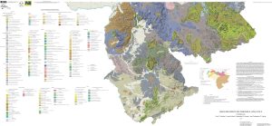 Mapa geol&oacute;gico del sur de Venezuela.