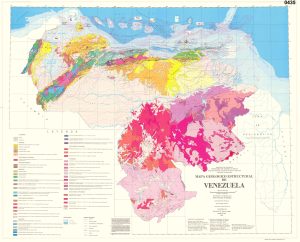 Mapa geol&oacute;gico estructural de Venezuela 1984.