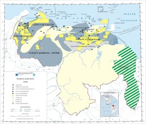 Mapa de hidrocarburos en Venezuela