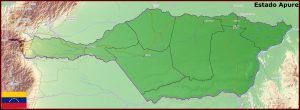 Mapa f&iacute;sico del estado Apure