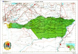 Mapa topogr&aacute;fico del estado Apure.
