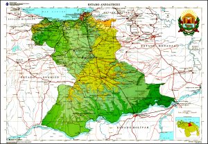 Mapa topogr&aacute;fico del estado Anzo&aacute;tegui.