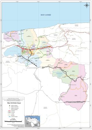 Mapa de carreteras del estado Aragua