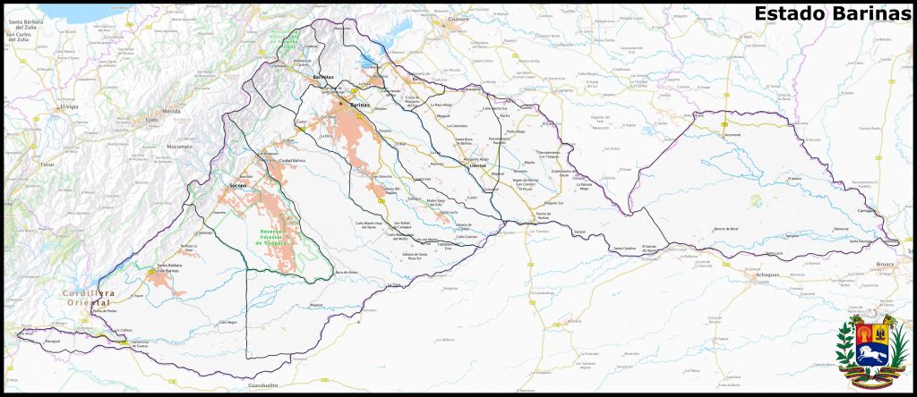 Mapa del estado Barinas.