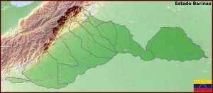 Mapa f&iacute;sico del estado Barinas