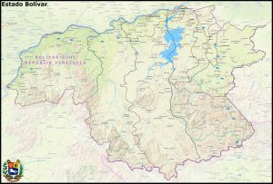 Mapa del estado Bol&iacute;var (Venezuela)