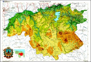 Mapa topográfico del estado Bolívar (Venezuela). Mapa topográfico del estado Bolívar (Venezuela).