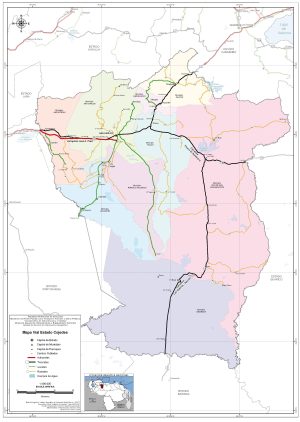 Mapa de carreteras del estado Cojedes