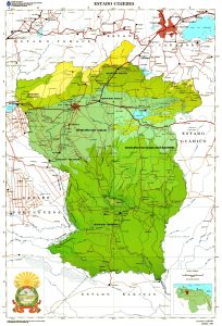 Mapa topogr&aacute;fico del estado Cojedes.